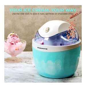 Ovente Electric Ice Cream Maker 1 Quart Freezer Bowl with Easy-Lock Lid Nwt